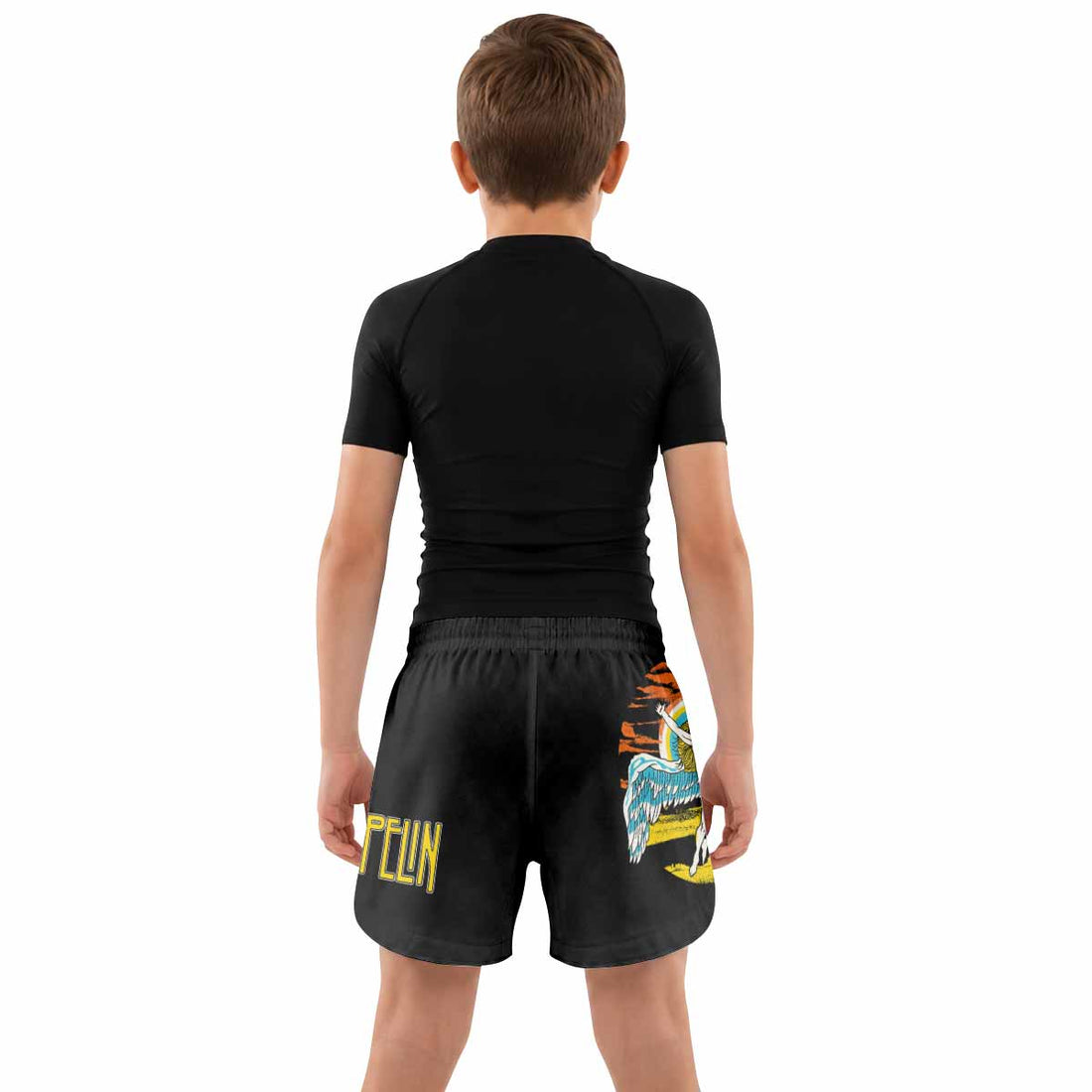 Led Zeppelin North American Tour 1975 Kids Grappling Shorts - lifestyle