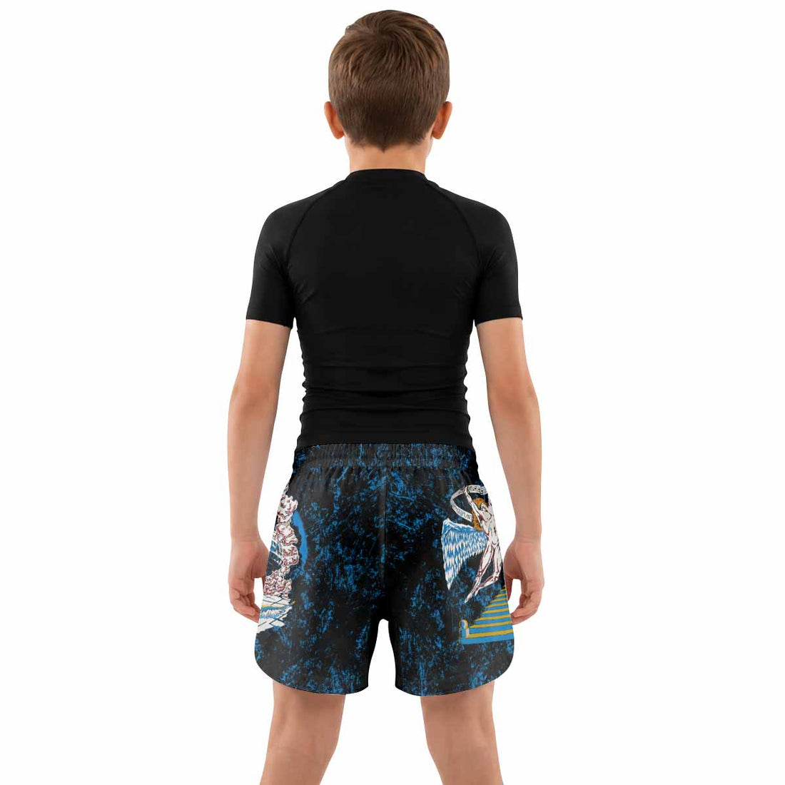 Led Zeppelin Swan Song Kids Grappling Shorts - lifestyle