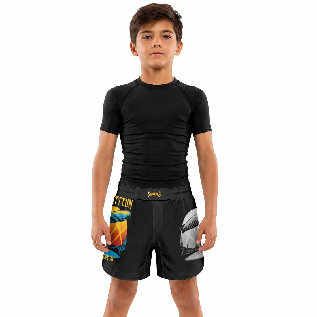Led Zeppelin Celebration Day Kids Grappling Shorts - lifestyle