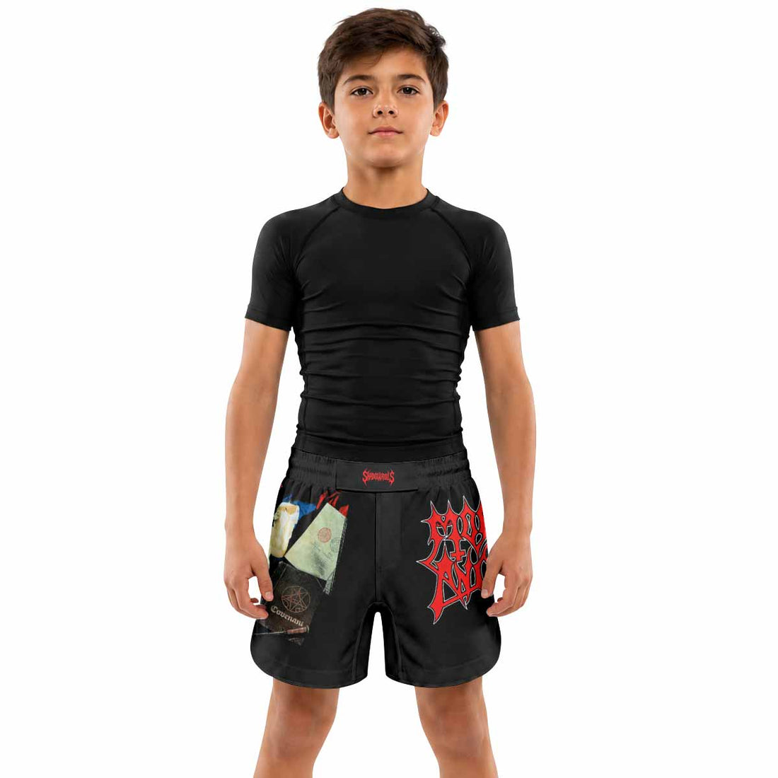 Morbid Angel Covenant Kids Grappling Shorts - lifestyle