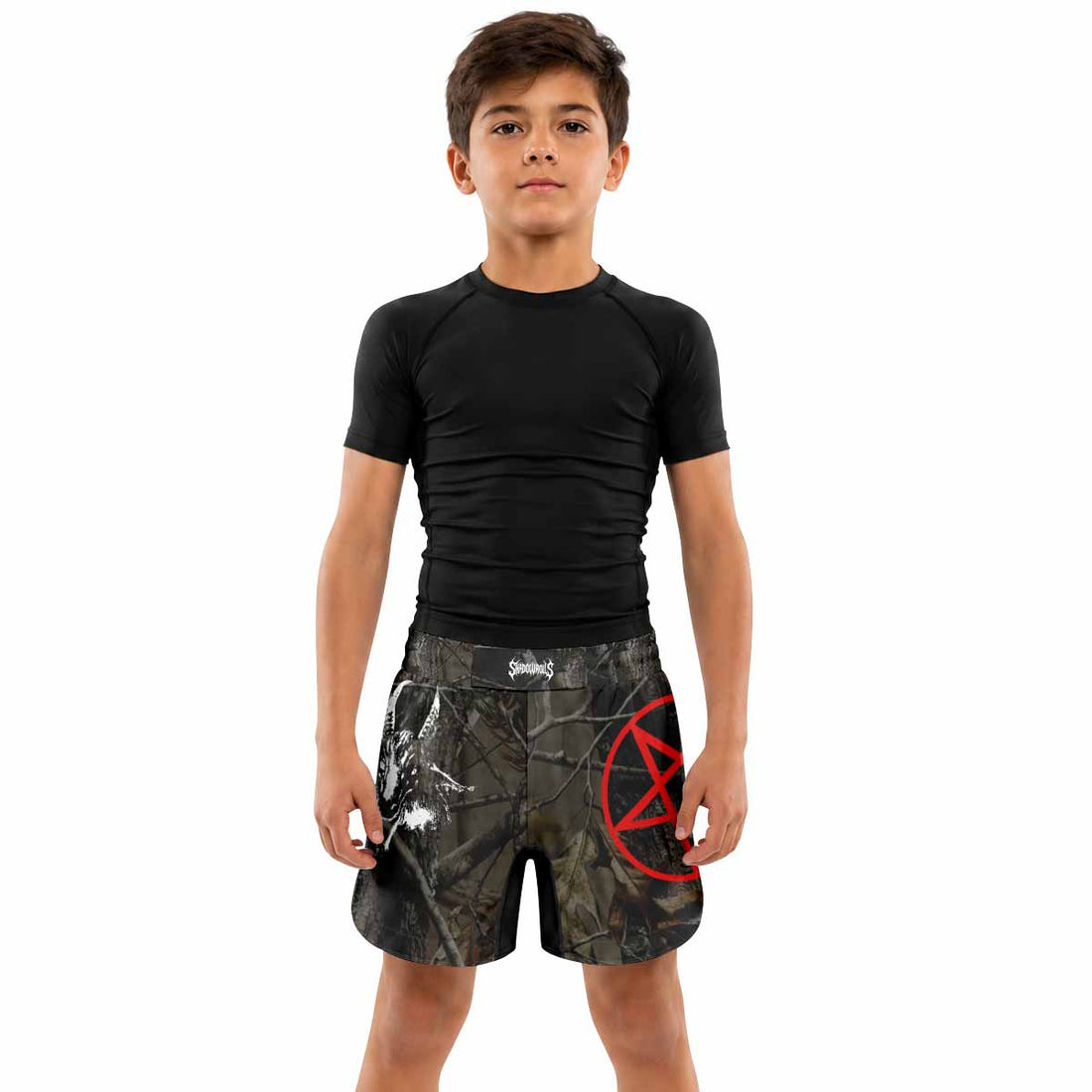 Bathory Sigil of Baphomet Kids Grappling Shorts - lifestyle