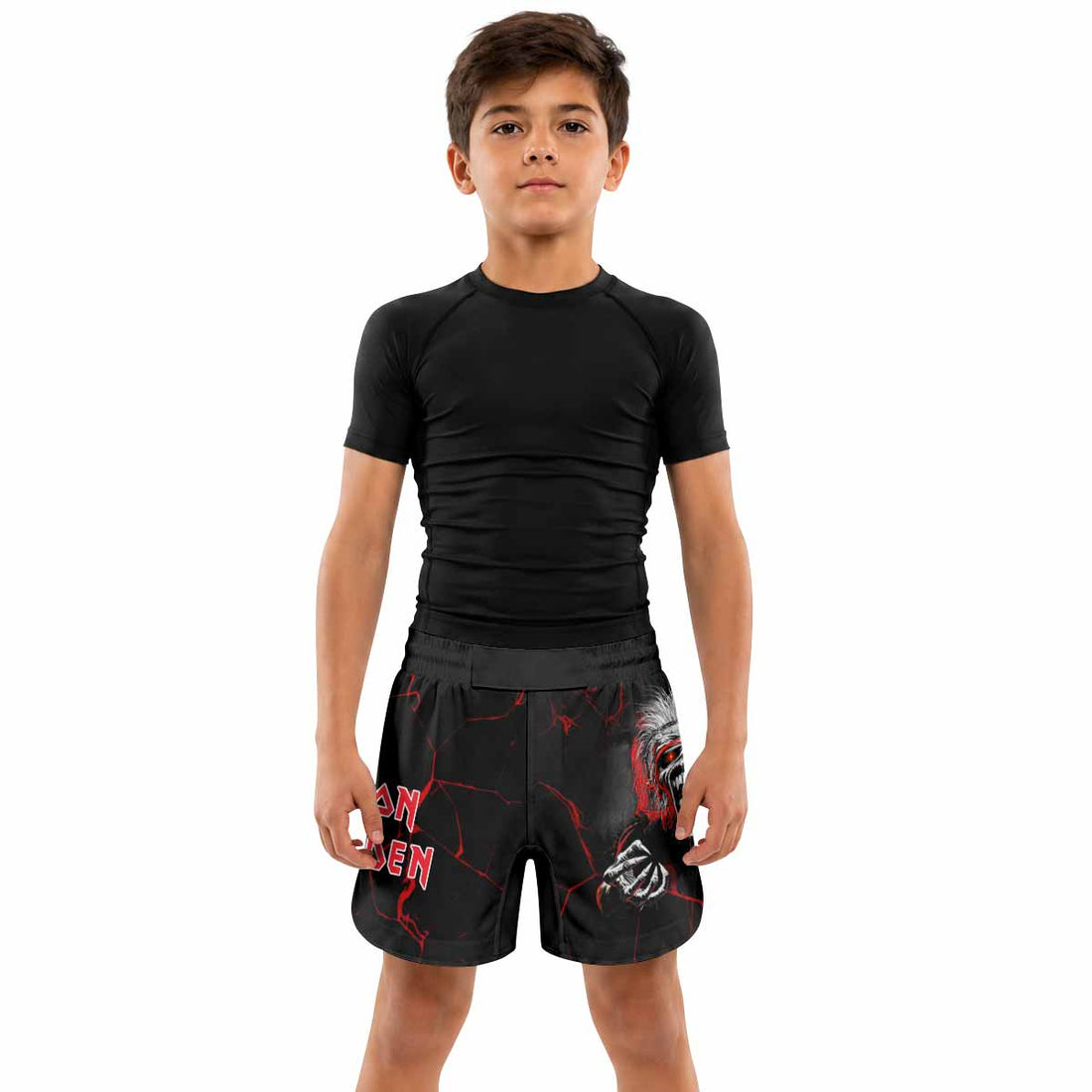 Iron Maiden A Real Dead One Kids Grappling Shorts - lifestyle