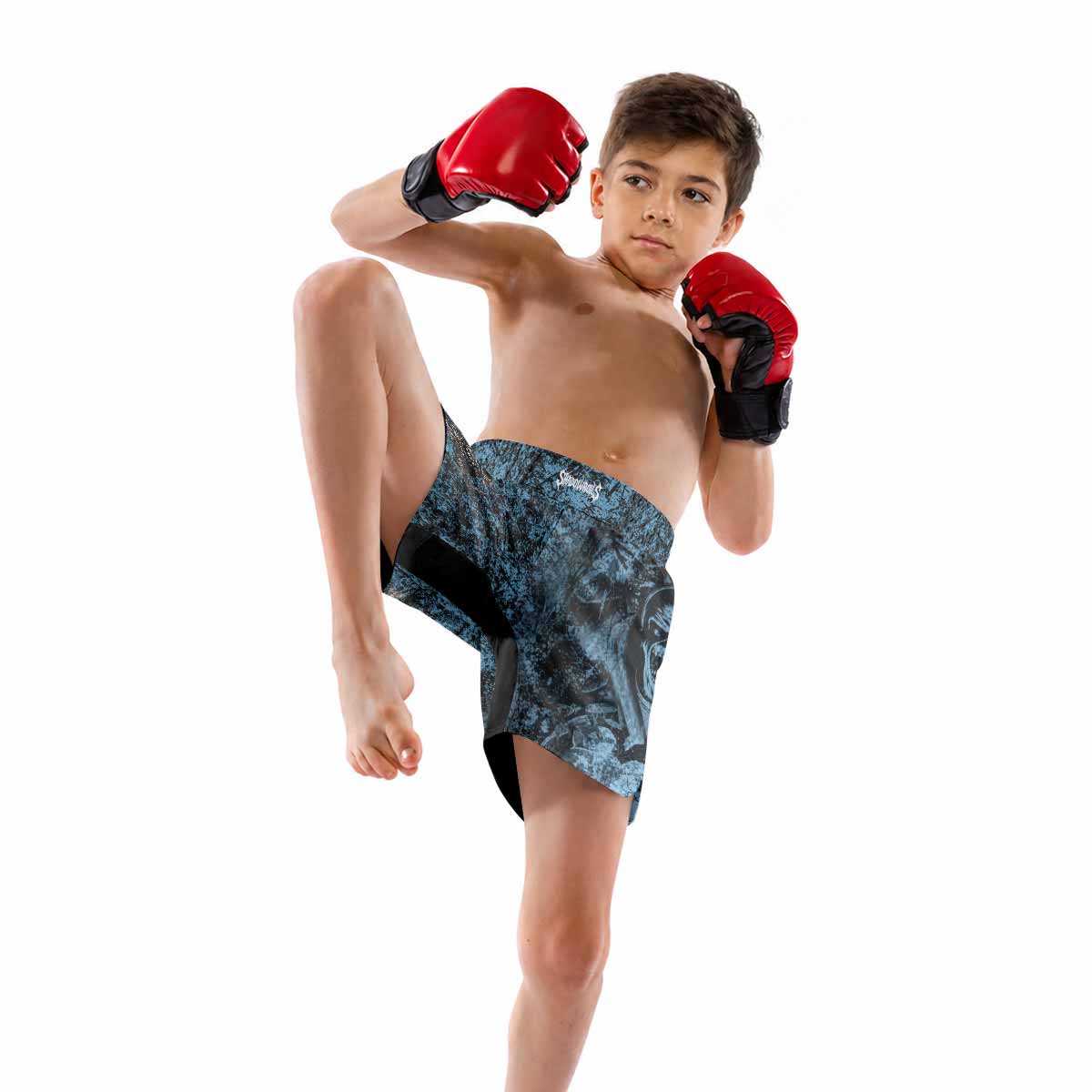 Iron Maiden Fear Reaper Eddie Kids Grappling Shorts - lifestyle