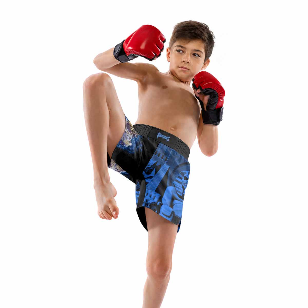 Iron Maiden Powerslave Mummy Eddie Kids Grappling Shorts - lifestyle