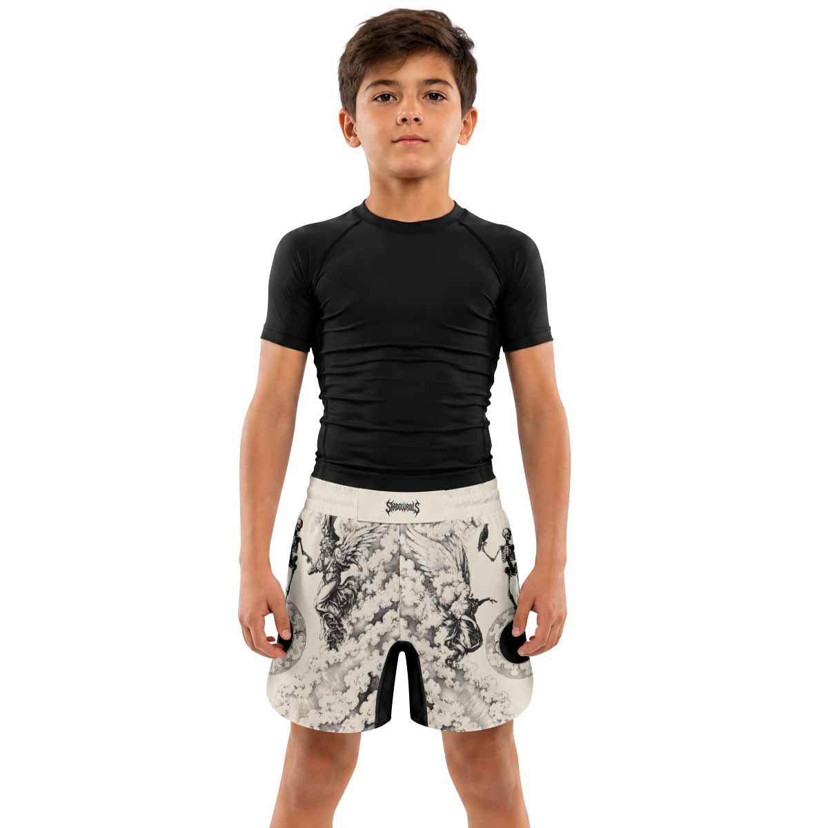 Celestial Memento Mori Kids Grappling Shorts - lifestyle