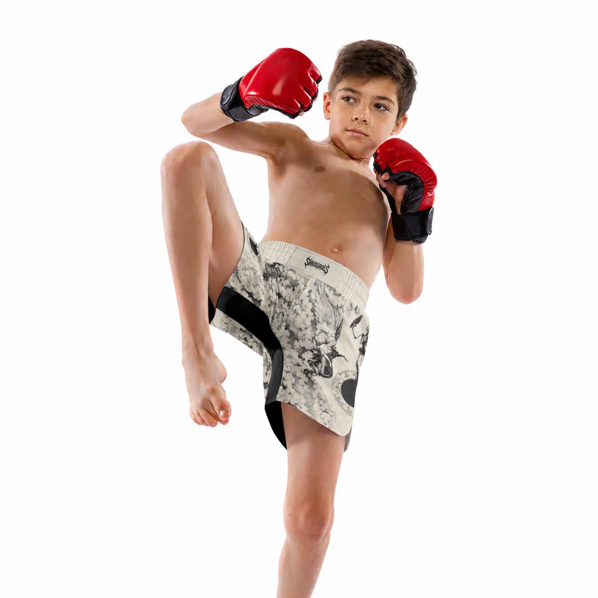 Celestial Memento Mori Kids Grappling Shorts - lifestyle