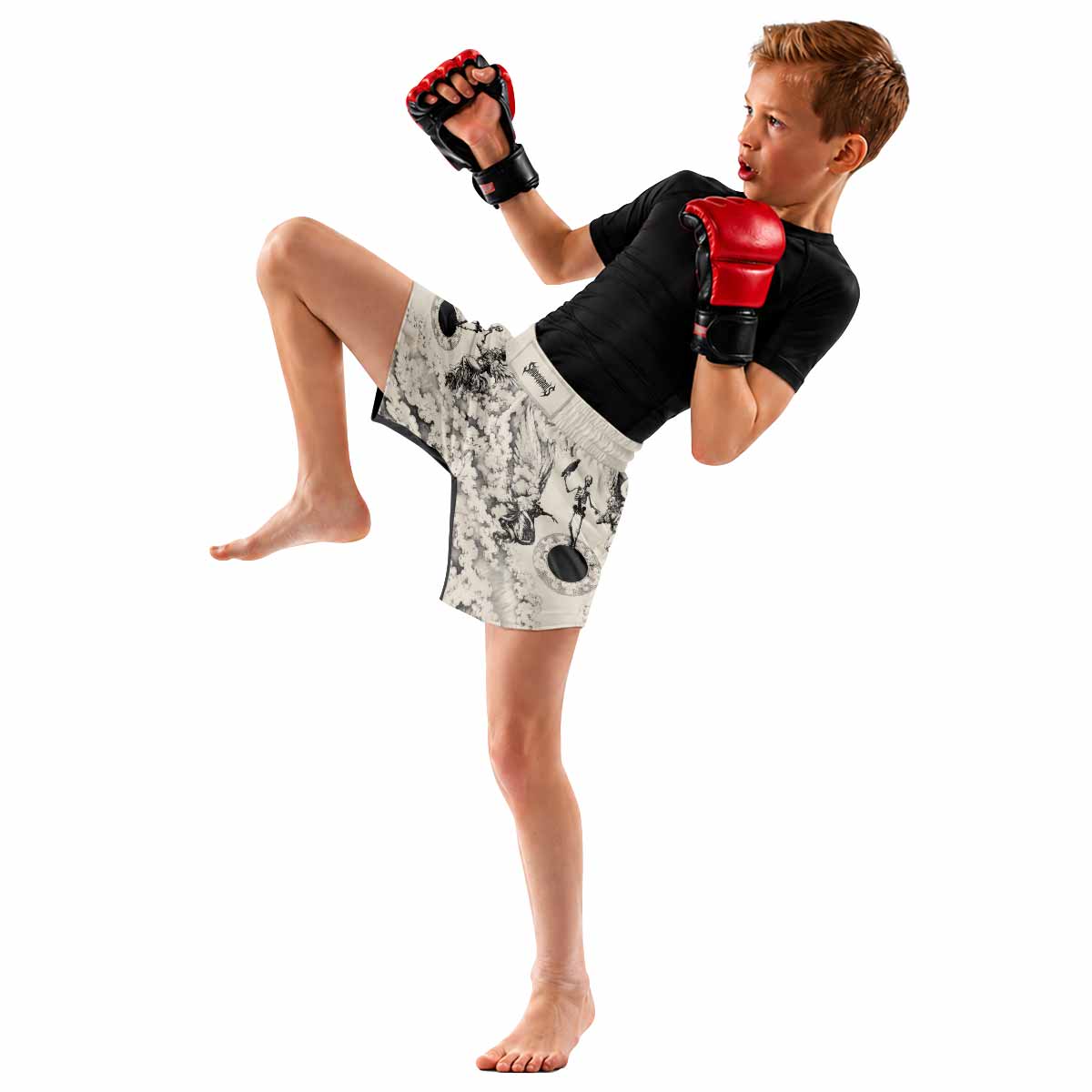 Celestial Memento Mori Kids Grappling Shorts - lifestyle