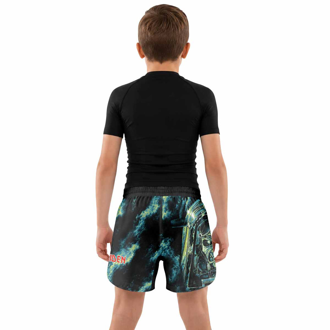 Iron Maiden Aces High Eddie Pilot Kids Grappling Shorts - lifestyle