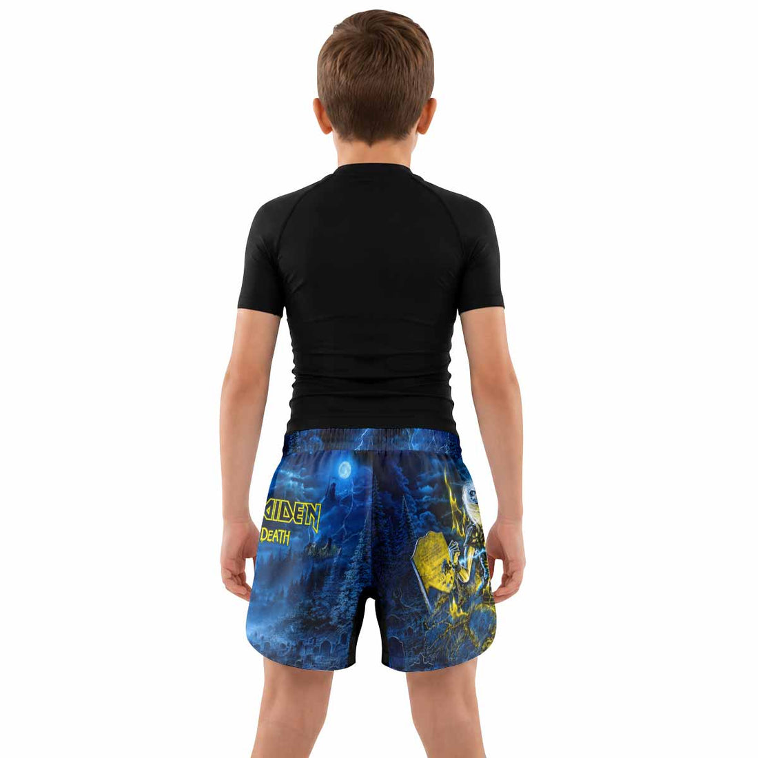 Iron Maiden Live After Death Eddie Kids Grappling Shorts - lifestyle
