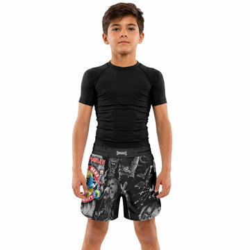 Iron Maiden From Here to Eternity Eddie Kids Grappling Shorts - lifestyle
