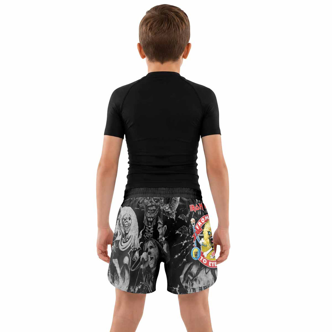 Iron Maiden From Here to Eternity Eddie Kids Grappling Shorts - lifestyle