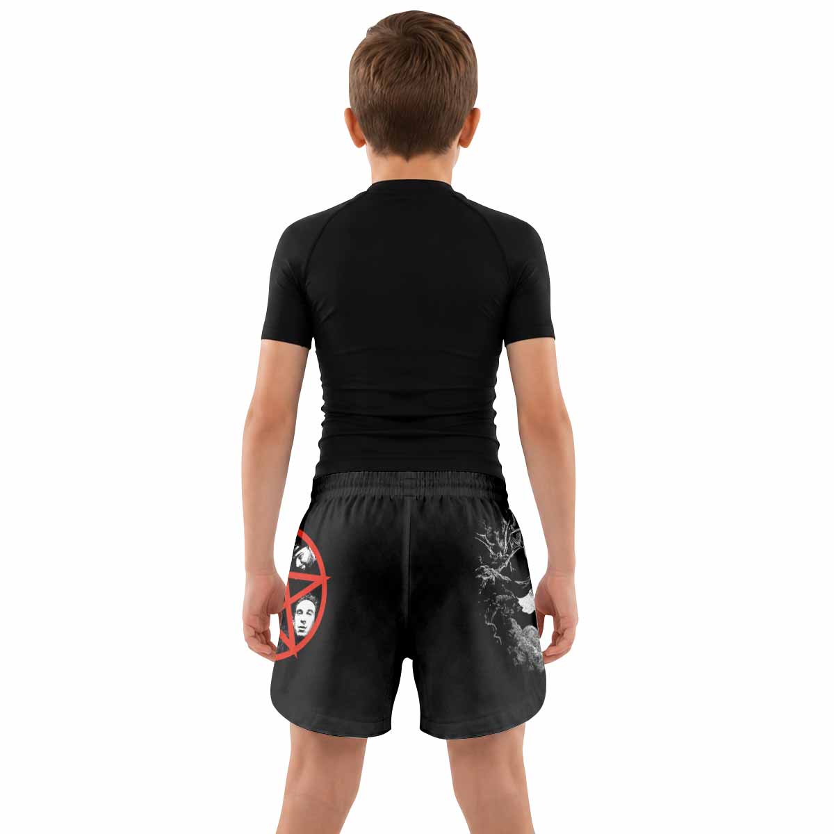Deftones White Pony Grim Reaper Kids Grappling Shorts - lifestyle