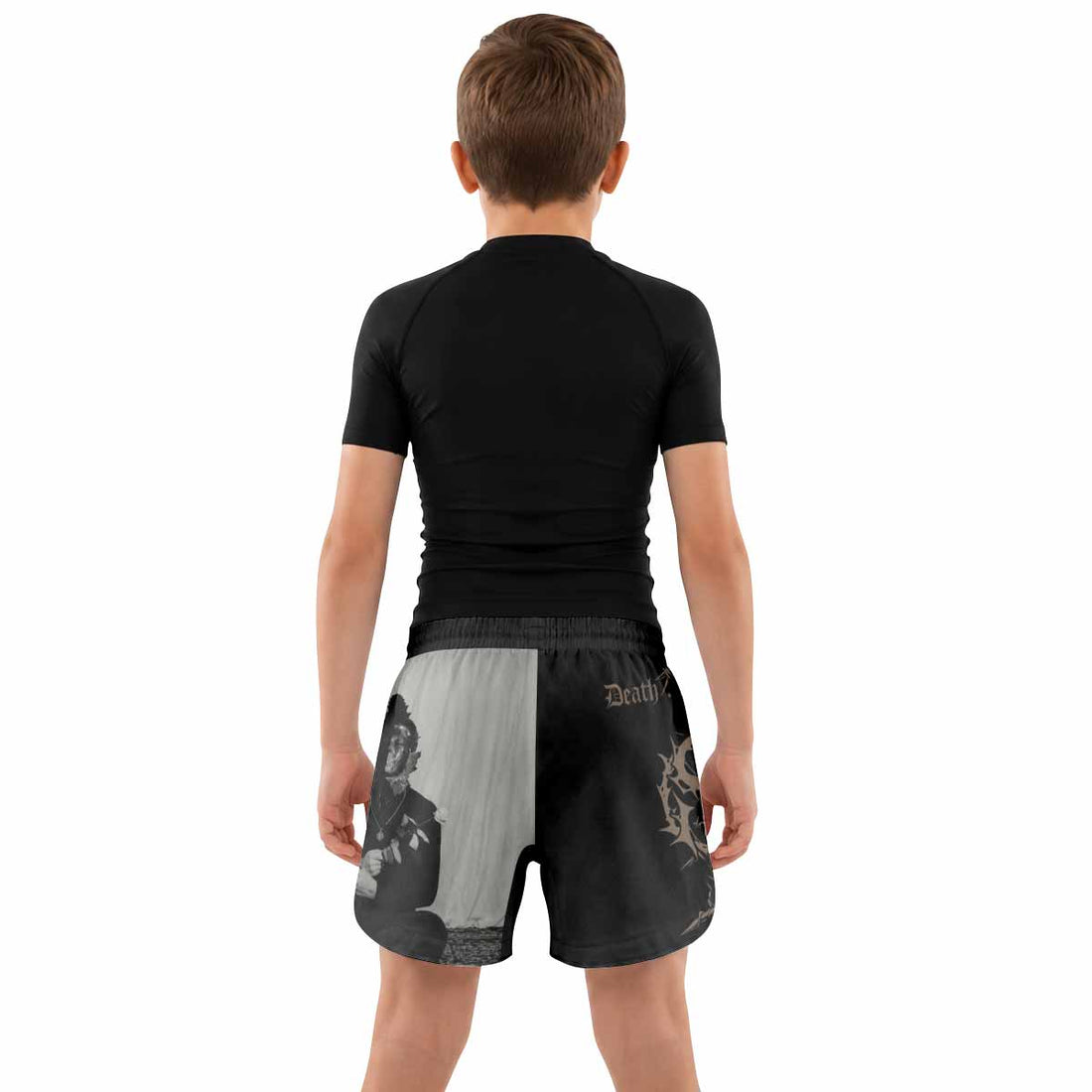 Death in June Ritual Raven Kids Grappling Shorts - lifestyle