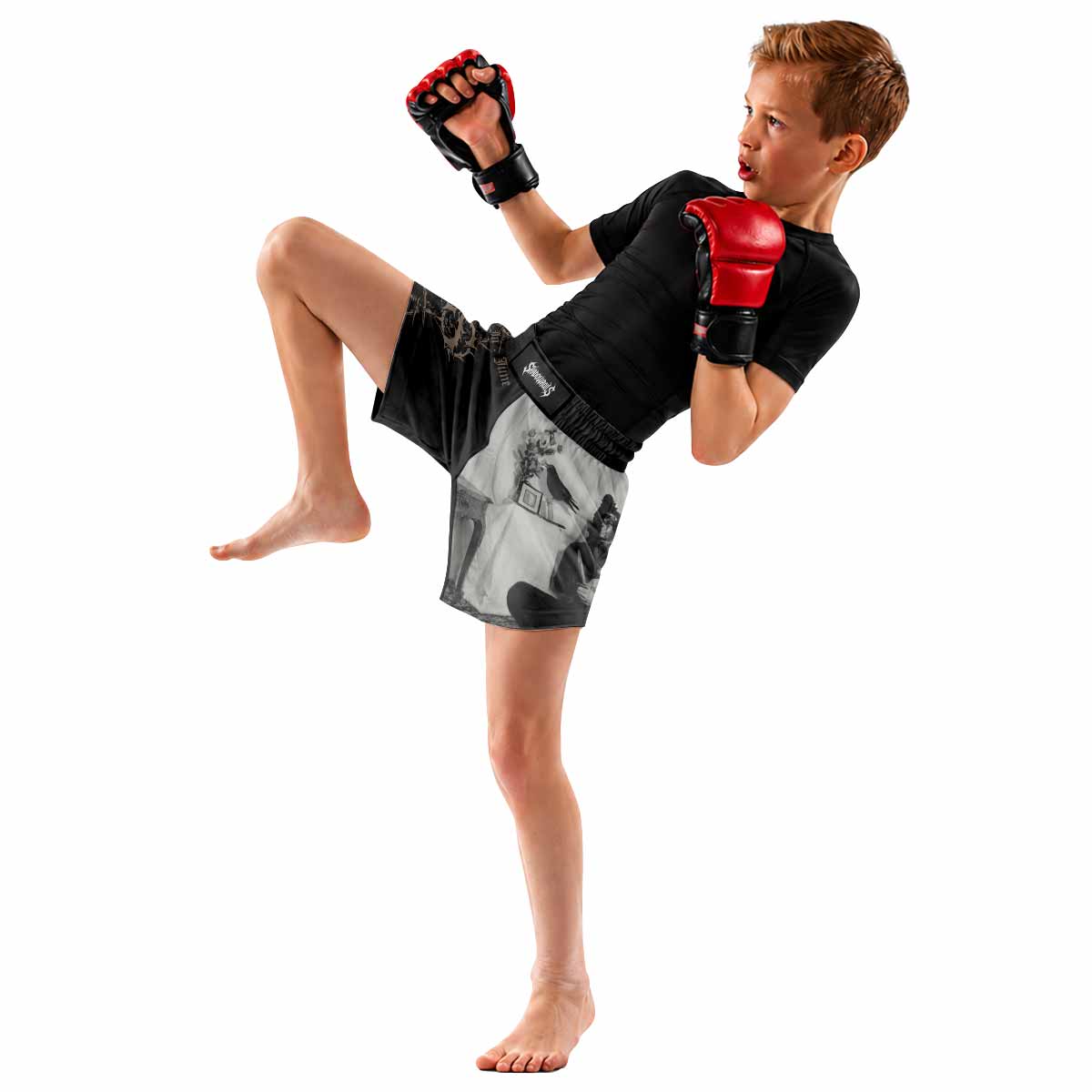 Death in June Ritual Raven Kids Grappling Shorts - lifestyle