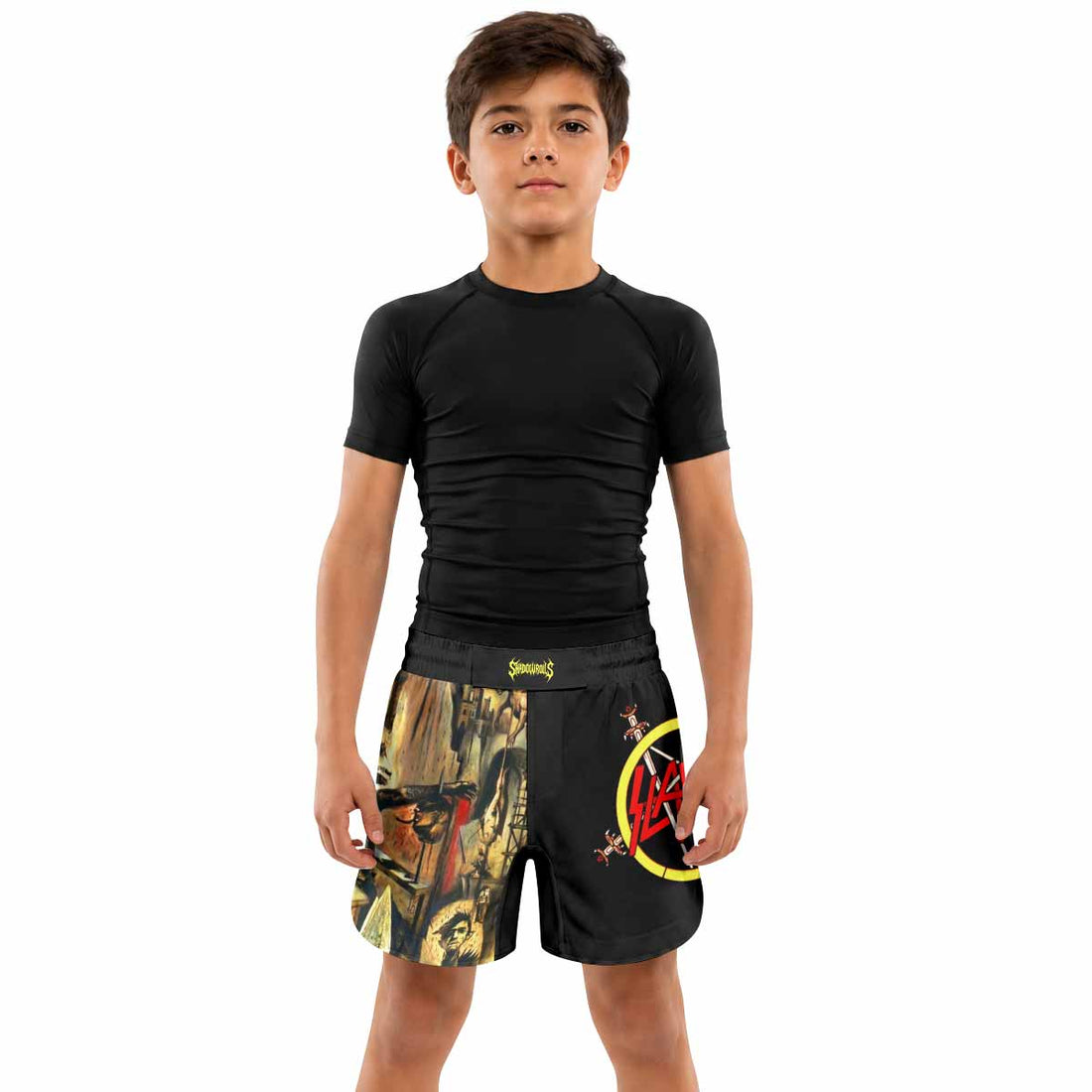 South of Heaven Slayer Kids Grappling Shorts - lifestyle