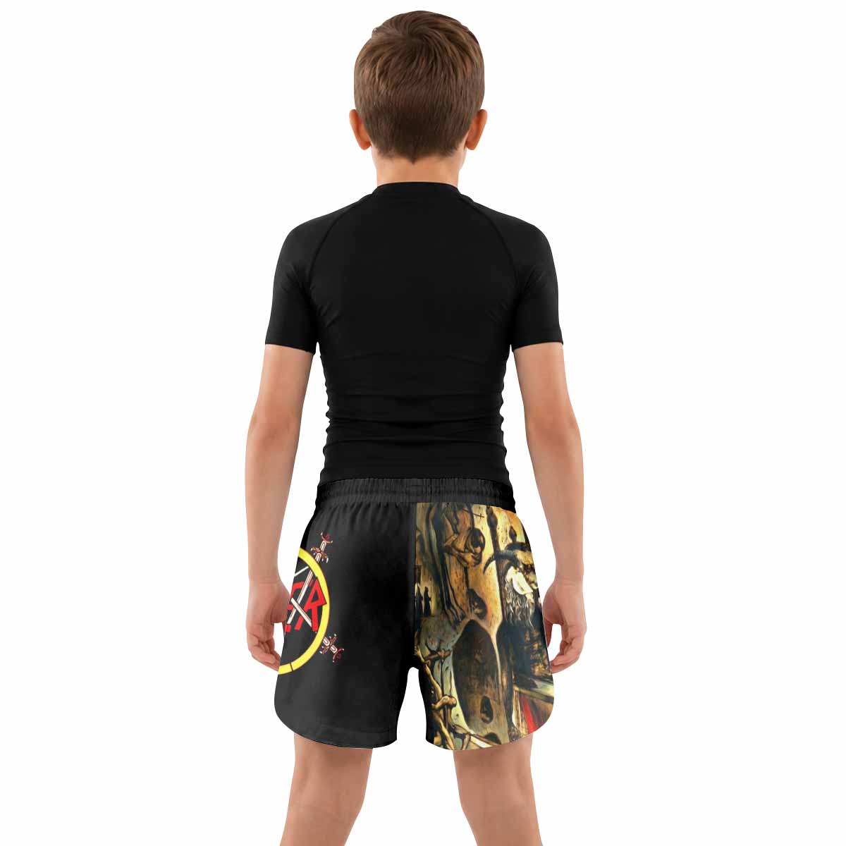 South of Heaven Slayer Kids Grappling Shorts - lifestyle