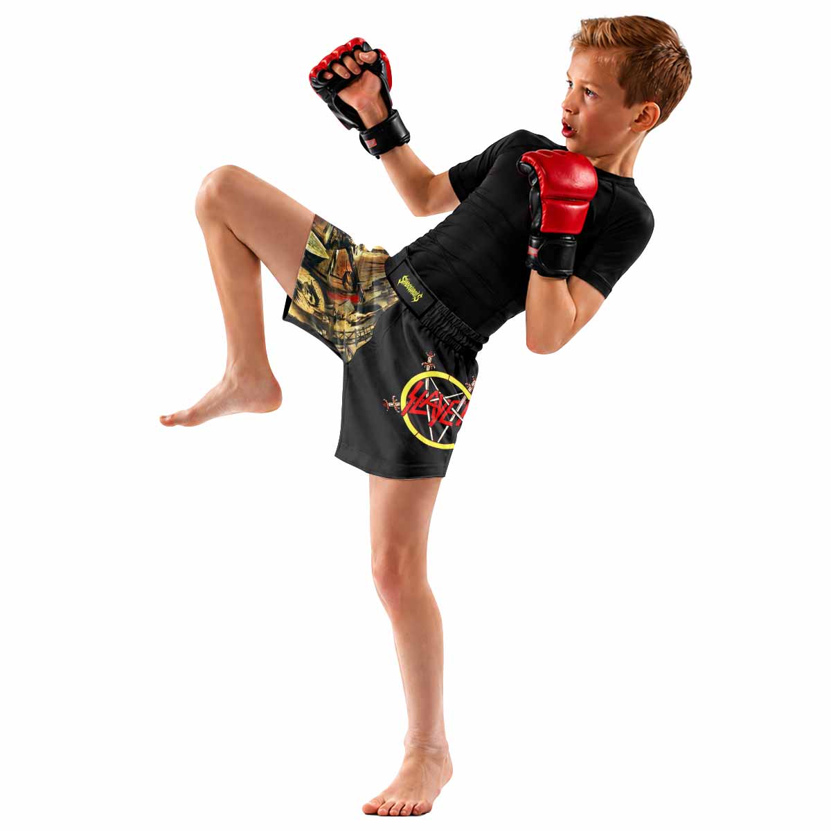 South of Heaven Slayer Kids Grappling Shorts - lifestyle