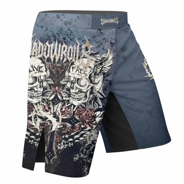 Live Free Warrior Fight Shorts - Durable MMA & Training Shorts - right side mockup