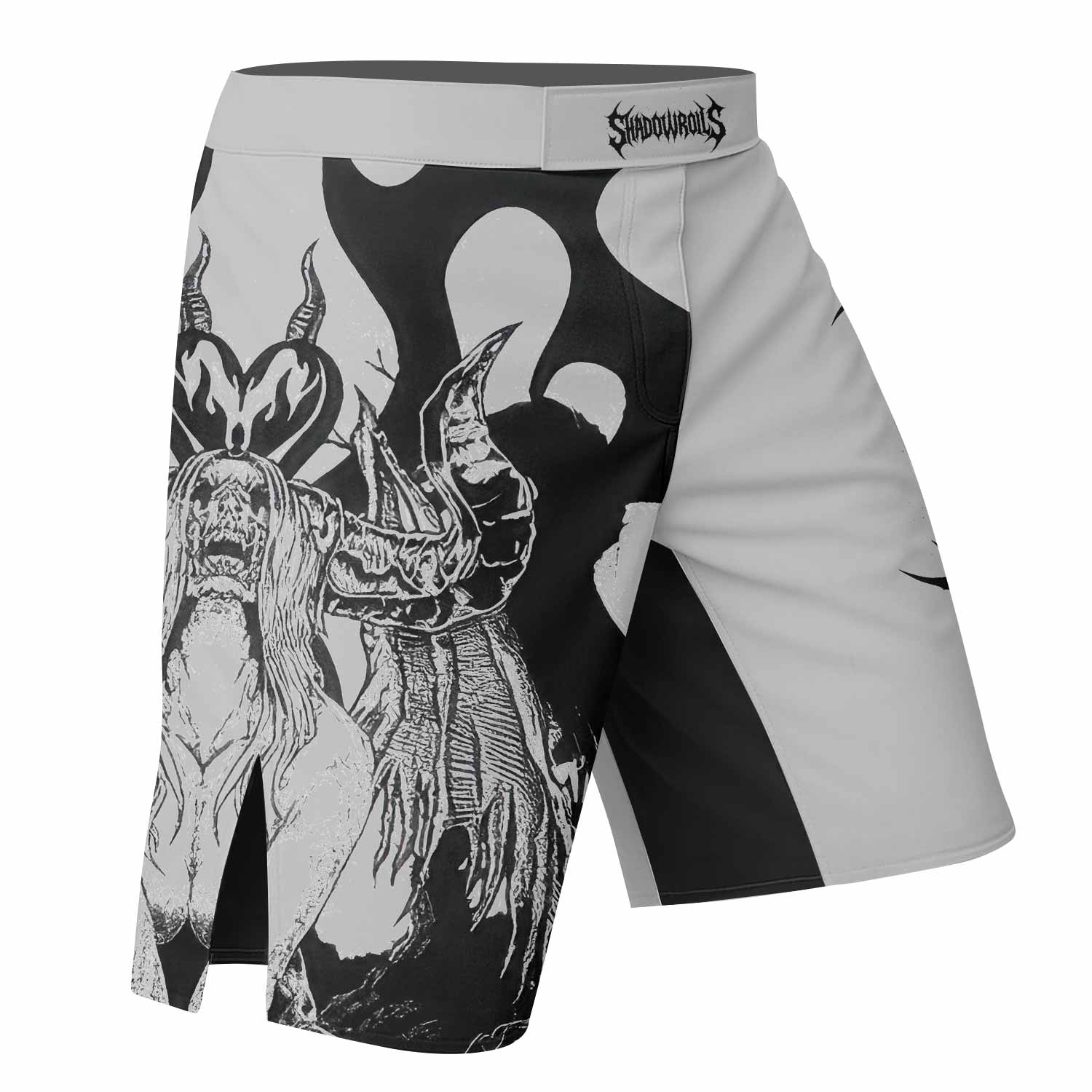 The Forsaken Beast Fight Shorts - MMA & BJJ Performance Shorts - right side mockup
