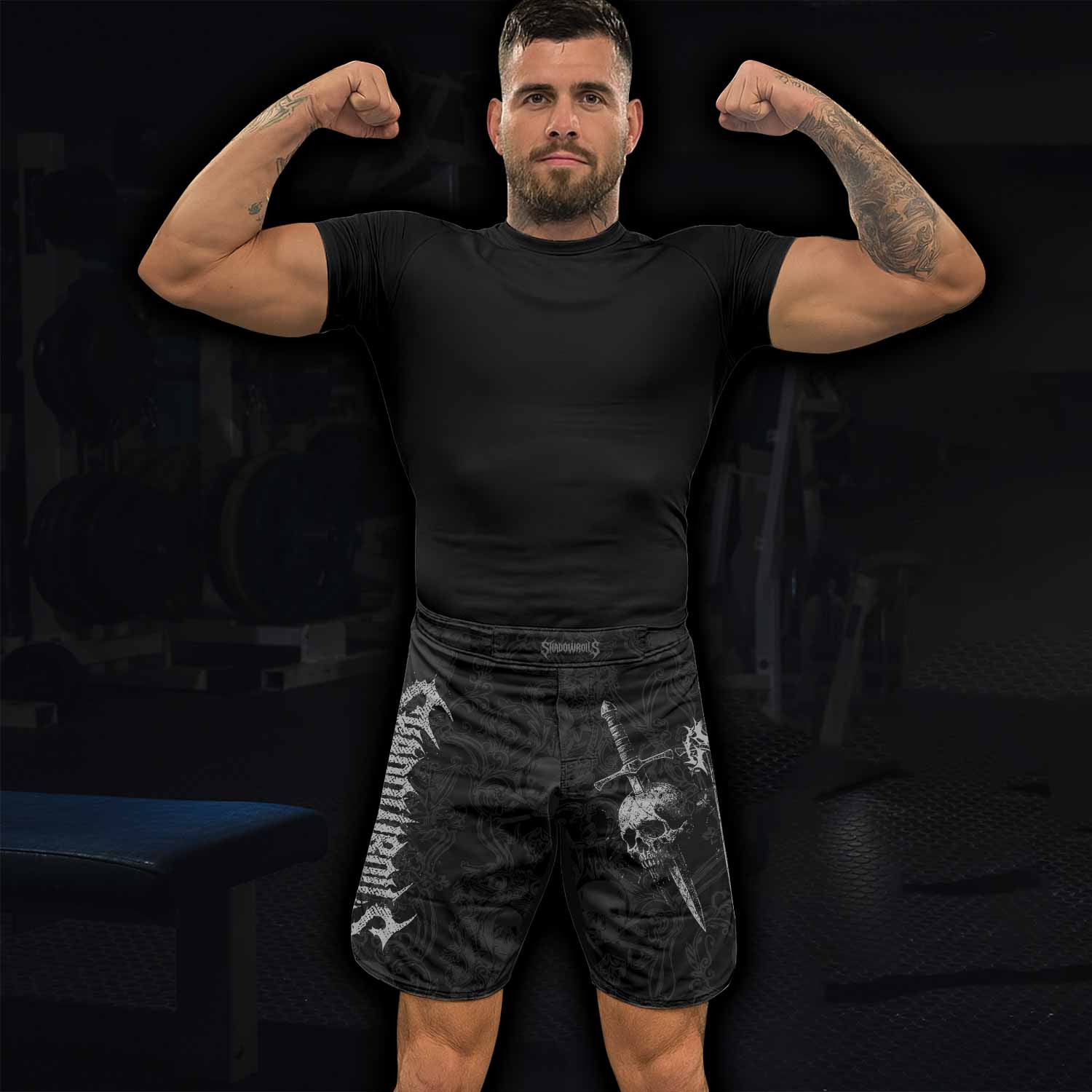 Bone Reaper Fight Shorts - Durable MMA & Training Shorts - lifestyle view