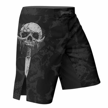 Pierced by Shadows Fight Shorts - Durable MMA, BJJ & Boxing Gear - right side mockup