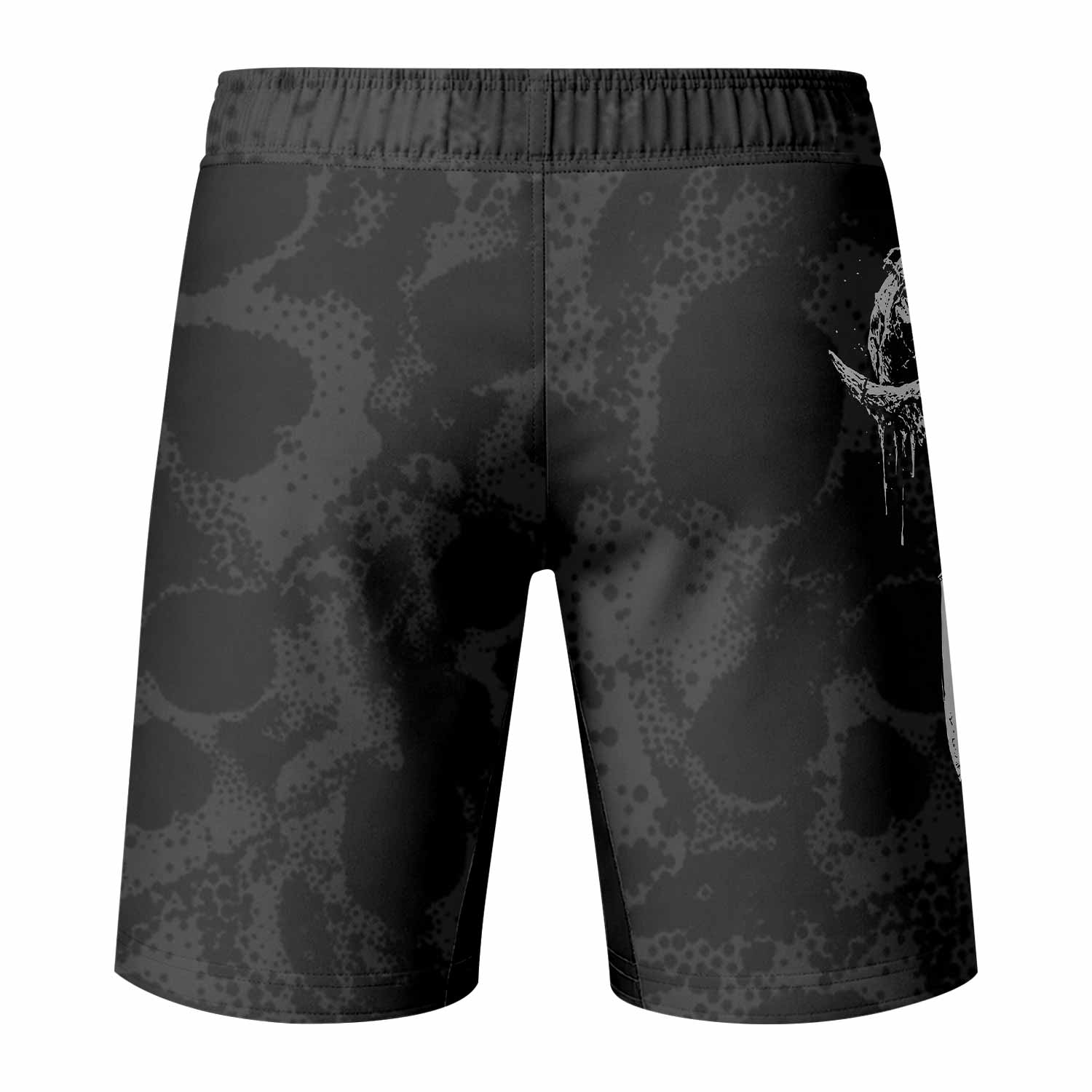 Pierced by Shadows Fight Shorts - Durable MMA, BJJ & Boxing Gear - back view mockup