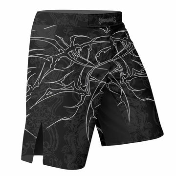 Throne of Thorns Fight Shorts - Durable MMA & Training Shorts - right side mockup