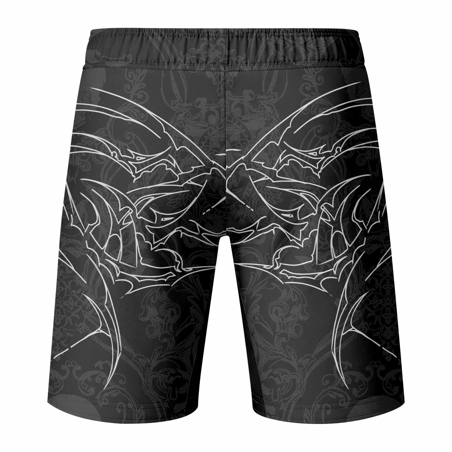 Throne of Thorns Fight Shorts - Durable MMA & Training Shorts - back view mockup