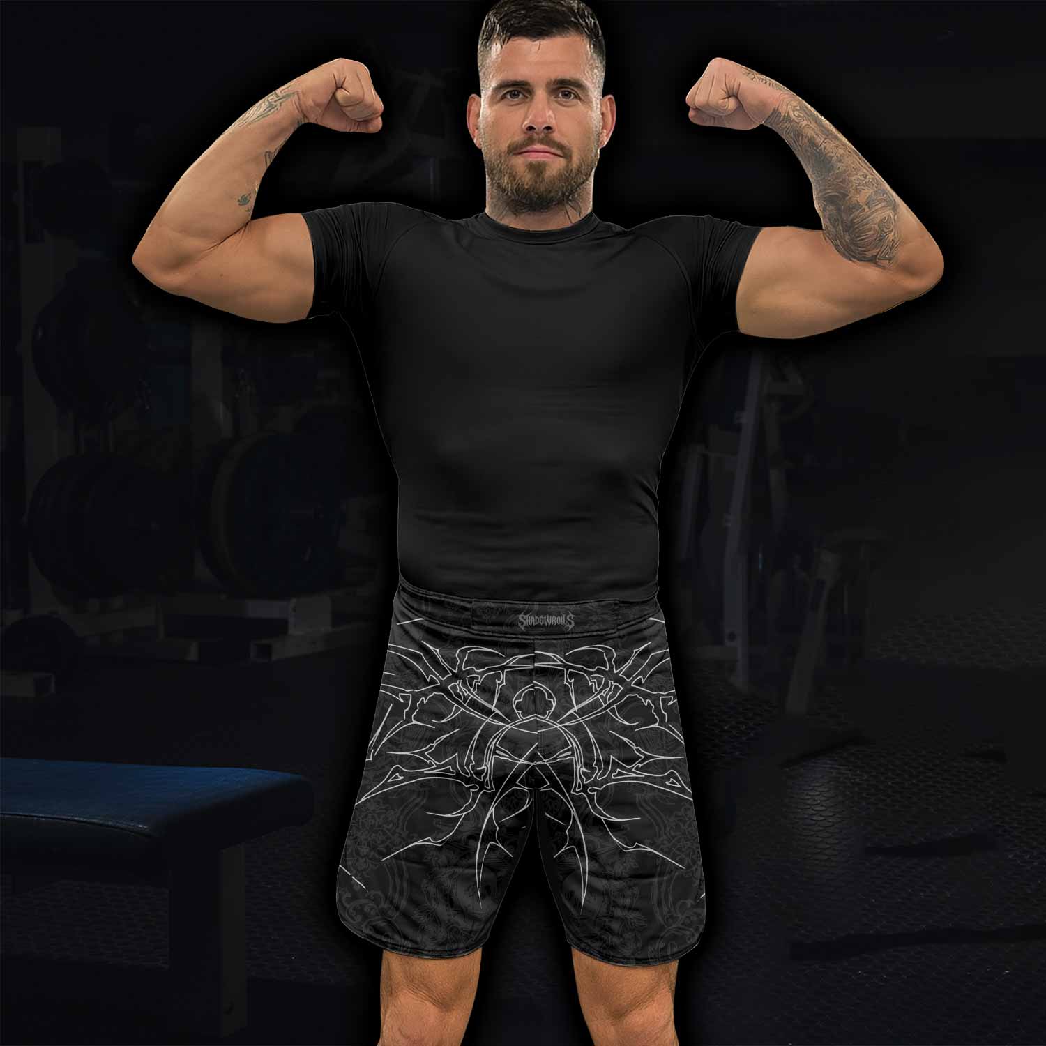 Throne of Thorns Fight Shorts - Durable MMA & Training Shorts - lifestyle view