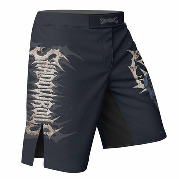 The All-Seeing Hand Fight Shorts - Durable MMA, BJJ, Boxing Gear - right side mockup