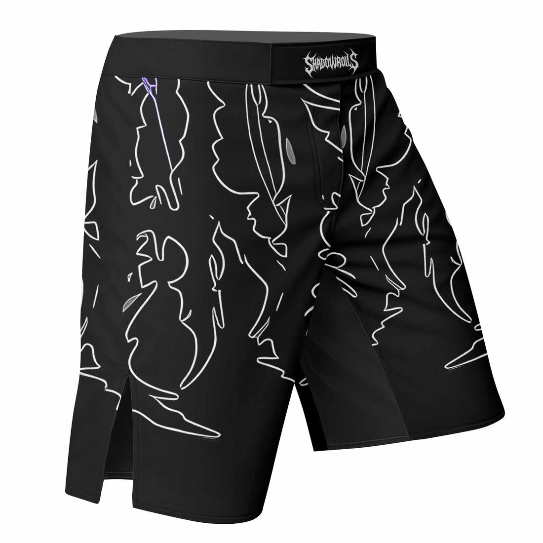 Far From Grace Fight Shorts - Durable MMA, BJJ & Boxing Apparel - right side mockup
