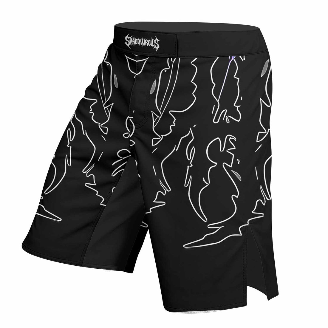 Far From Grace Fight Shorts - Durable MMA, BJJ & Boxing Apparel - right side mockup