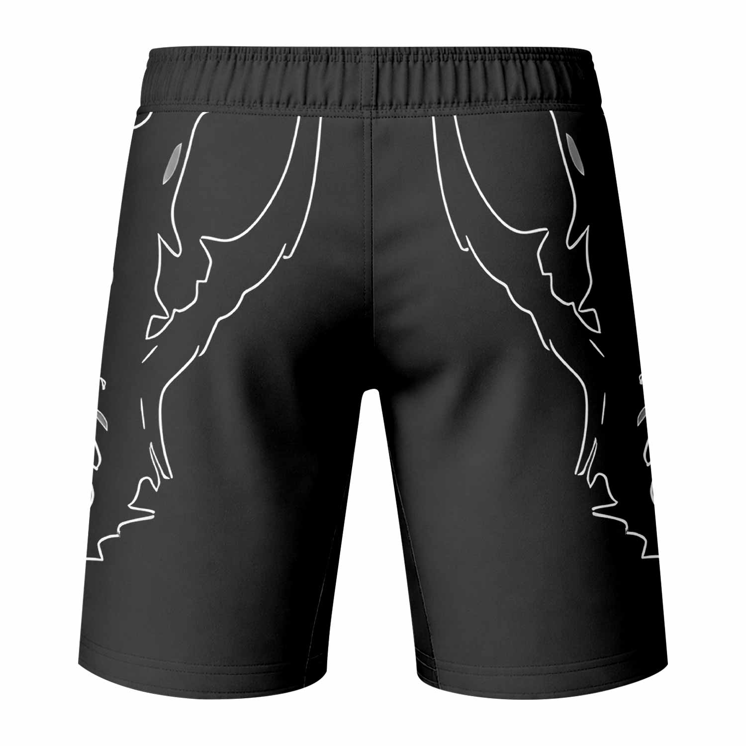 Far From Grace Fight Shorts - Durable MMA, BJJ & Boxing Apparel - back view mockup