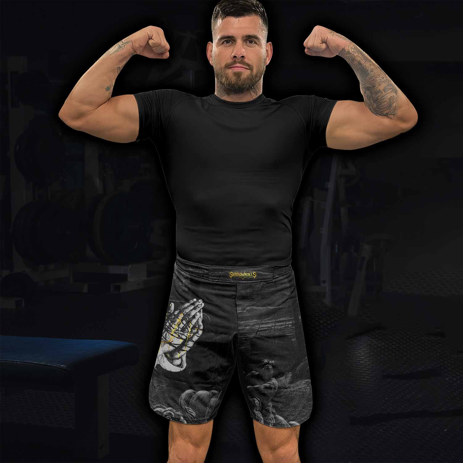 Crucified Grace Fight Shorts | Durable MMA Fight Shorts - lifestyle view