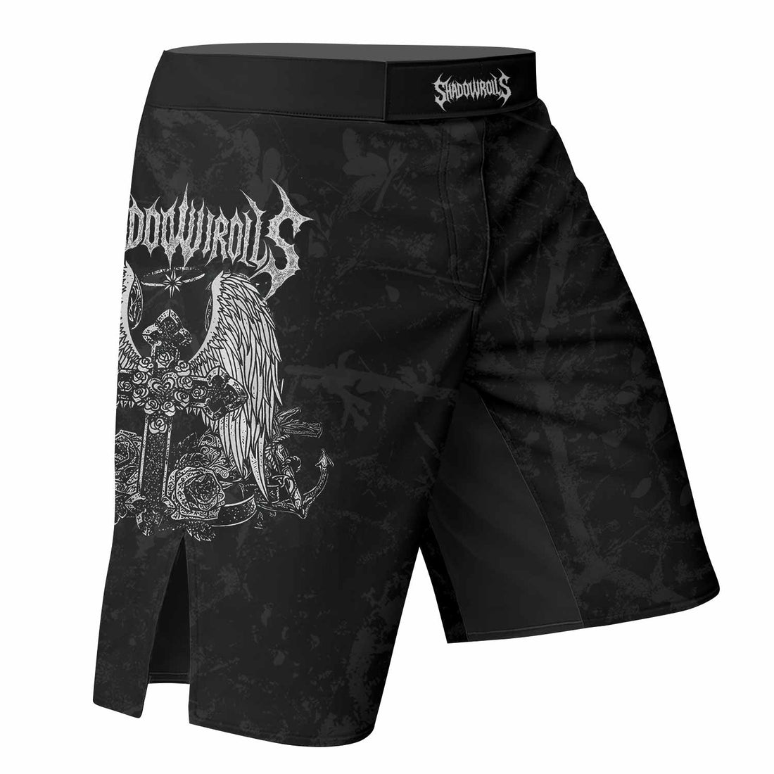 Bones of Grace Fight Shorts - Durable MMA, Boxing & BJJ Gear - right side mockup