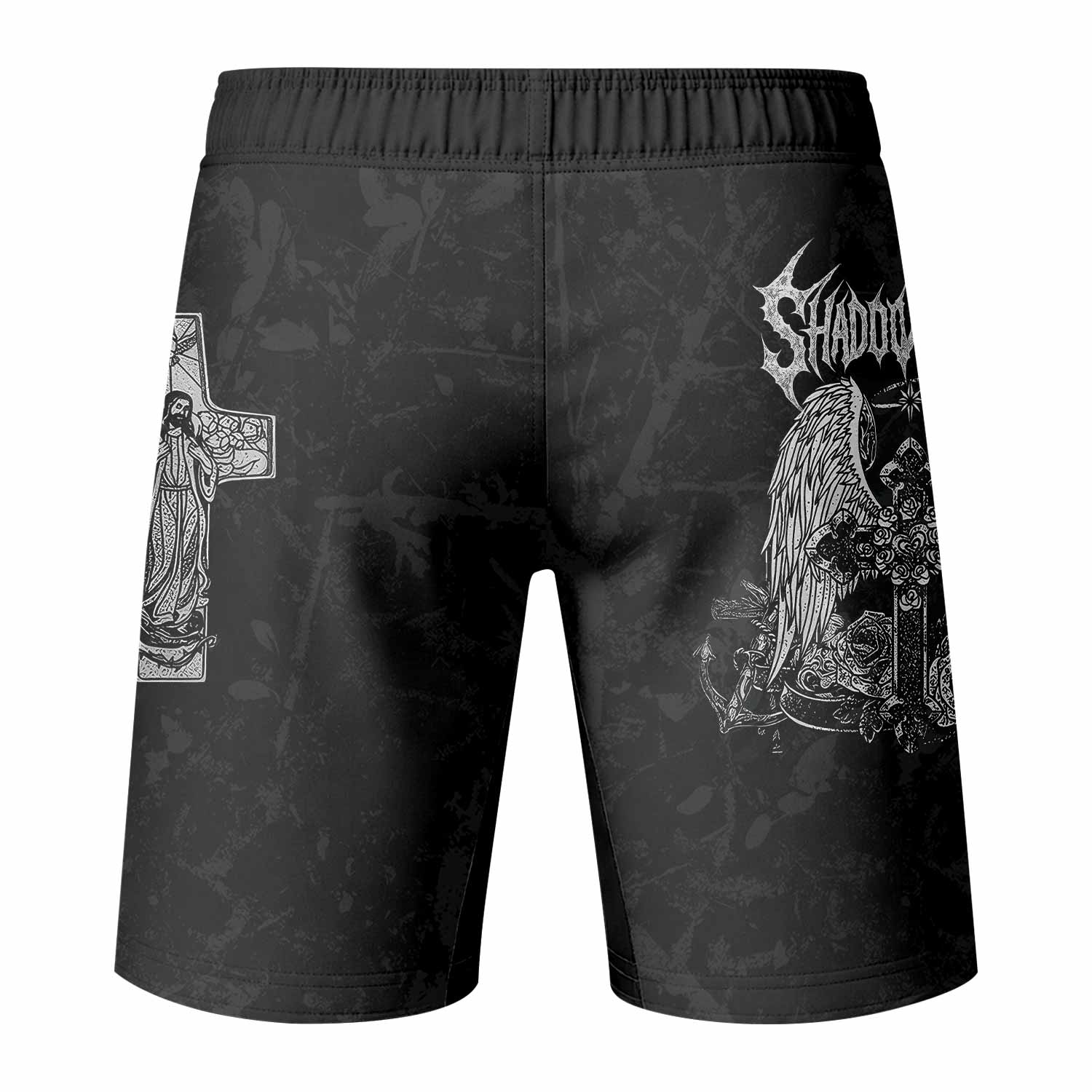 Bones of Grace Fight Shorts - Durable MMA, Boxing & BJJ Gear - back view mockup
