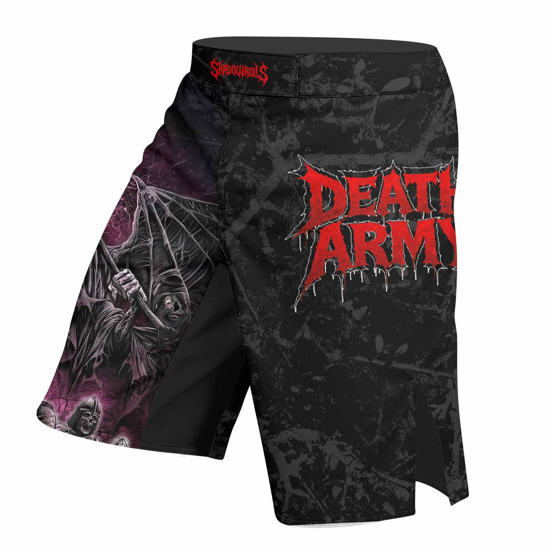 Death Army Fight Shorts - Durable MMA, BJJ & Boxing Shorts - right side mockup