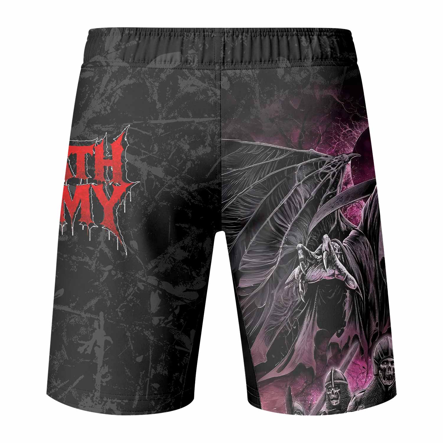 Death Army Fight Shorts - Durable MMA, BJJ & Boxing Shorts - back view mockup