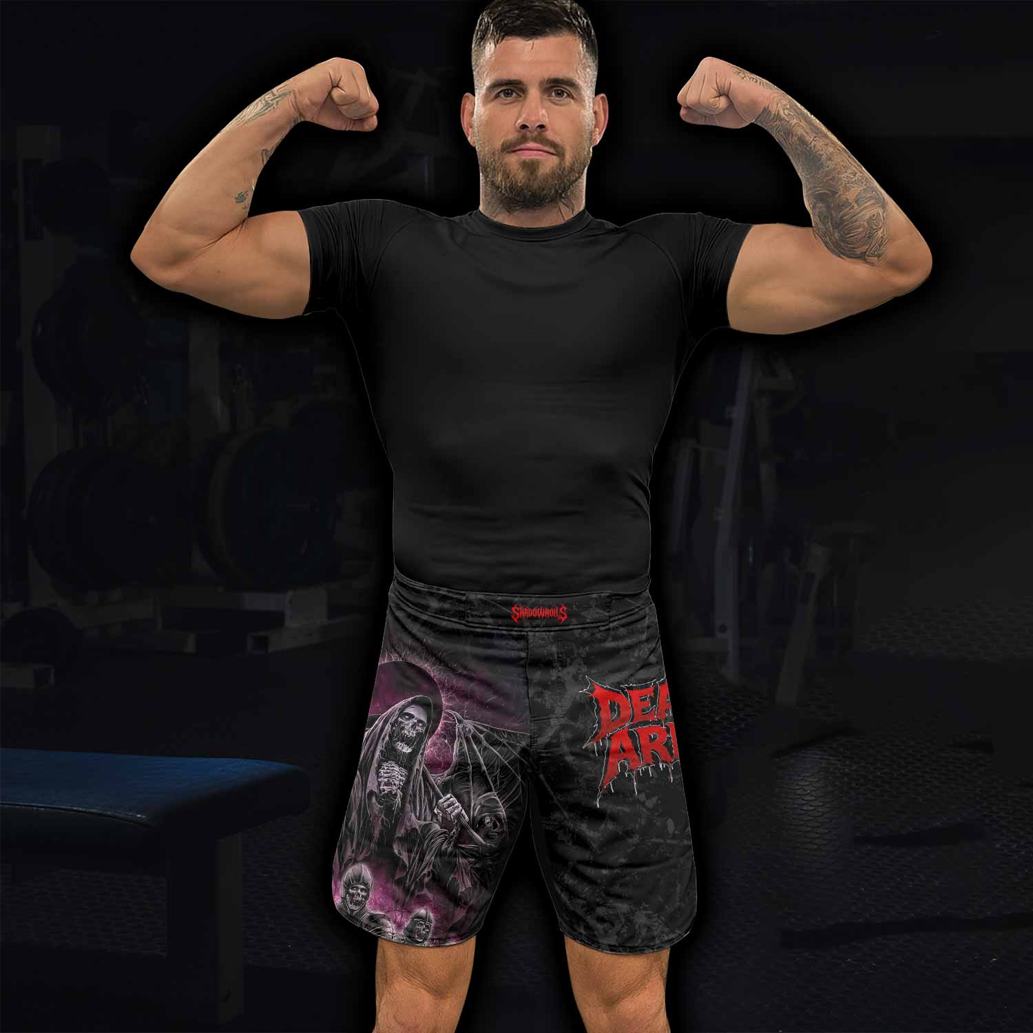 Death Army Fight Shorts - Durable MMA, BJJ & Boxing Shorts - lifestyle view