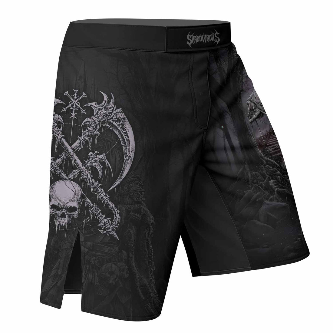 Reaper's Dominion Fight Shorts | Durable MMA & Training Shorts - right side mockup