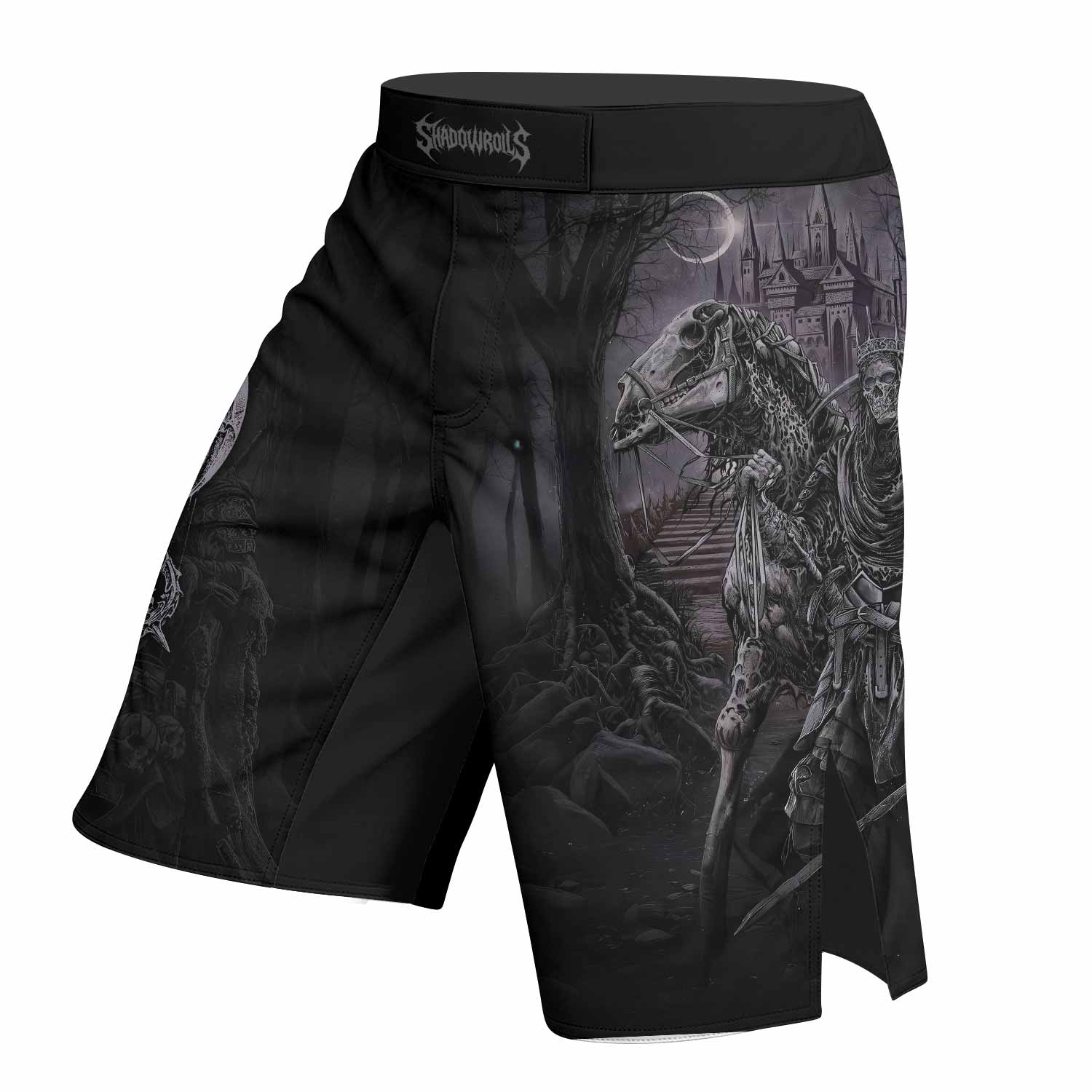 Reaper's Dominion Fight Shorts | Durable MMA & Training Shorts - left side mockup
