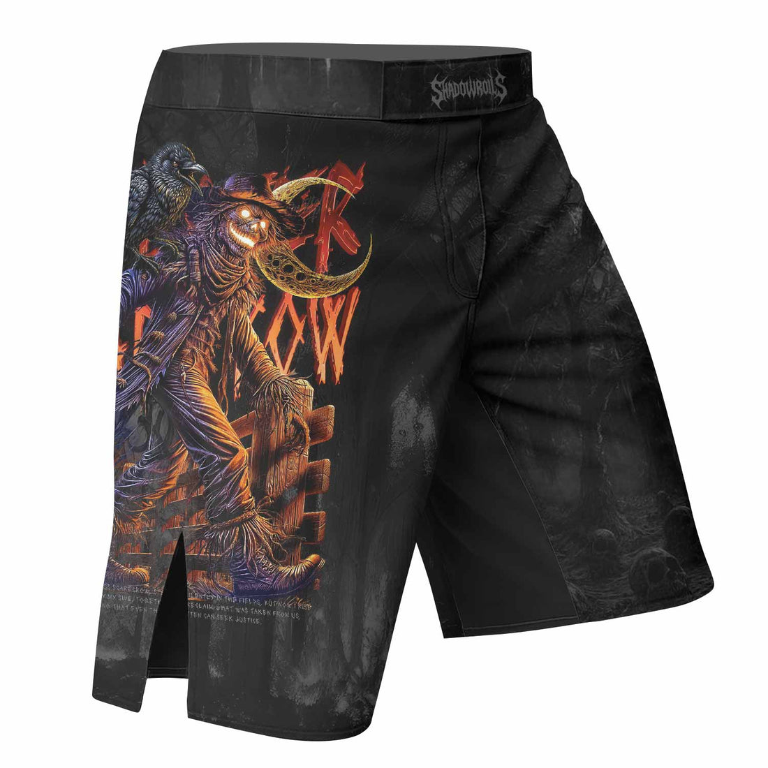 Scarecrow Prophecy Fight Shorts - Durable MMA & Gym Shorts - right side mockup