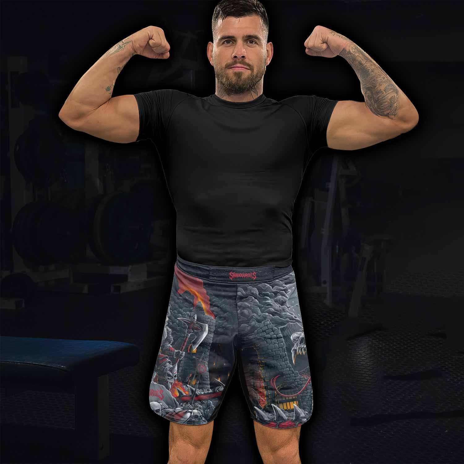 Wrath of the Undying Fight Shorts - Durable MMA, BJJ & Boxing Shorts - lifestyle view