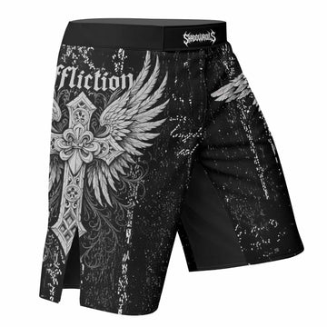 Angel of Death Fight Shorts - Durable MMA & BJJ Training Gear - right side mockup