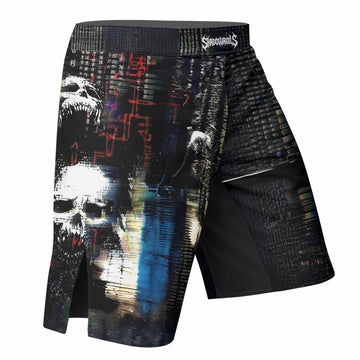 Digital Fear Protocol Fight Shorts - MMA, BJJ & Training Shorts - right side mockup