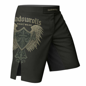 Shadow Guardian Fight Shorts - Durable MMA, BJJ & Training Shorts - right side mockup