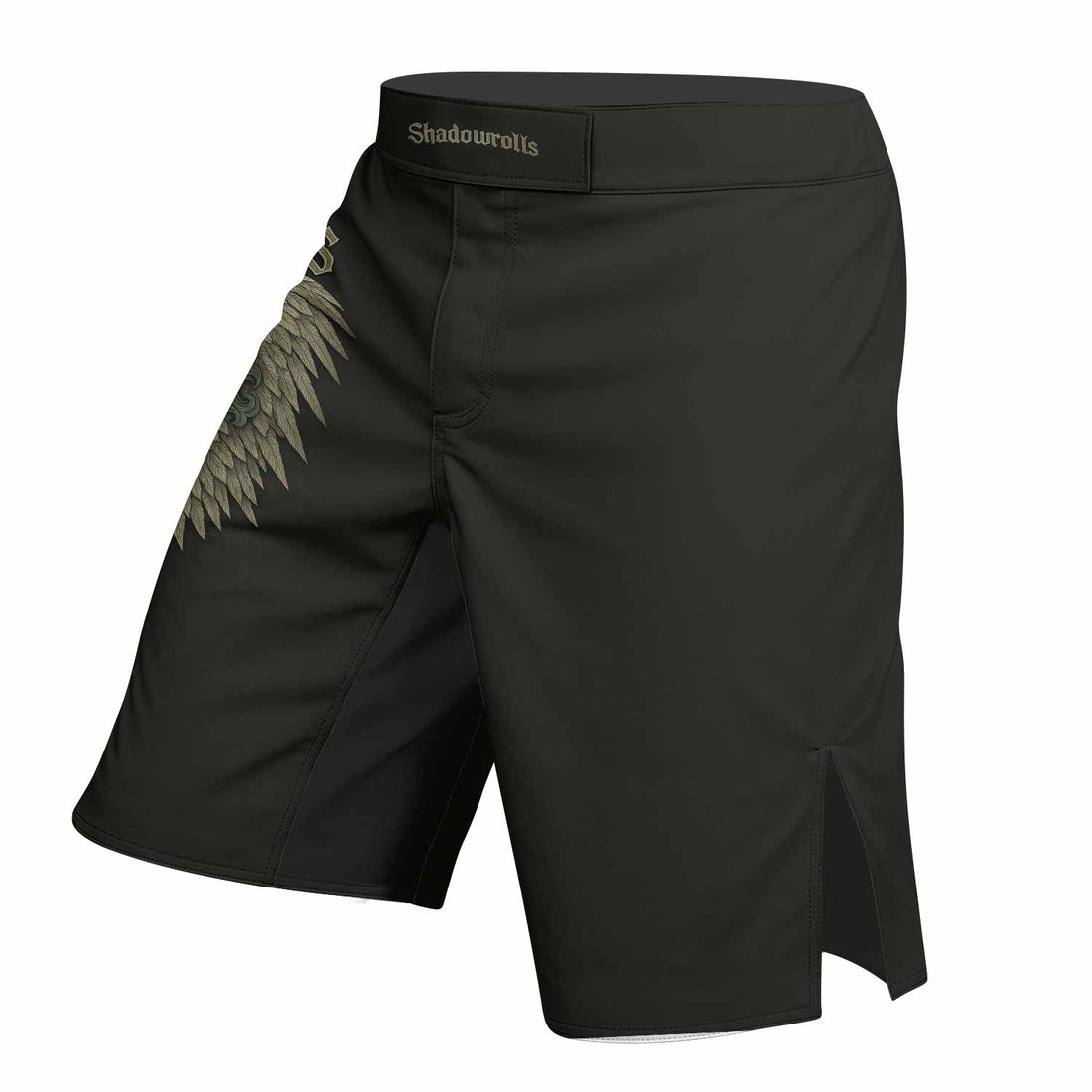 Shadow Guardian Fight Shorts - Durable MMA, BJJ & Training Shorts - right side mockup