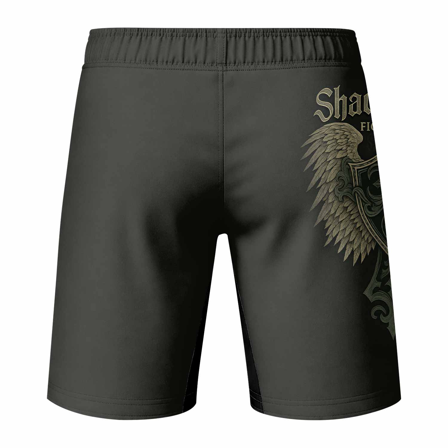 Shadow Guardian Fight Shorts - Durable MMA, BJJ & Training Shorts - back view mockup