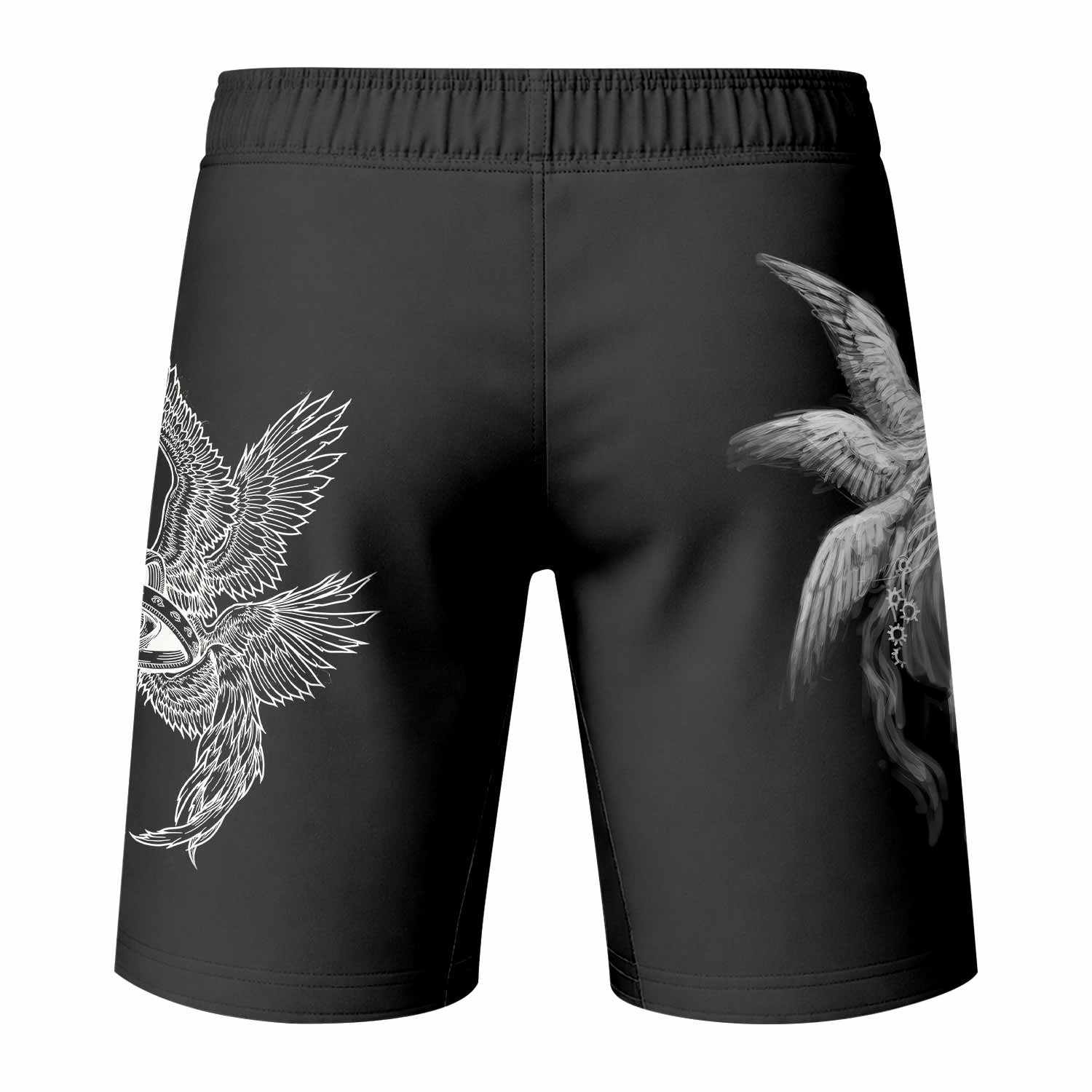 Seraphim Ascend Fight Shorts - Durable MMA & Training Shorts - back view mockup