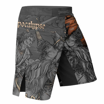 Riders of the Apocalypse Fight Shorts | Durable MMA & Training Gear - right side mockup